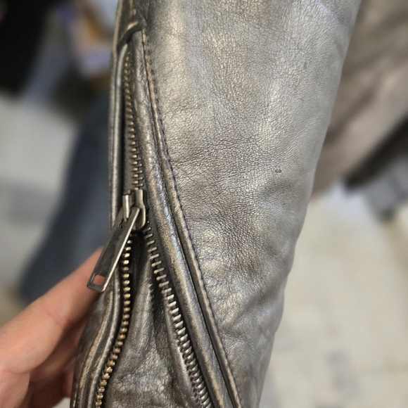 Golden Goose Women's Silver Leather Jacket - Picture 9 of 15